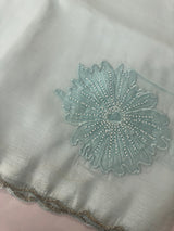 Soft crush Organza saree with beads work MBS679 PastelBlue