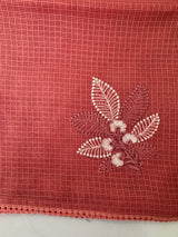 Kota  checks saree with embroidery - MS7679 DarkPeachPink