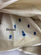 Tissue linen saree with embroidery MLS8977