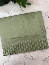 Semi tussar saree with cutwork MSHK566 DustyGreen