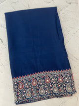 Semi modal silk saree with mirror work - MMB502 Blue