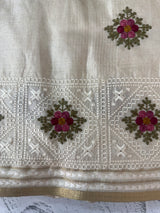 Blended soft tussar silk saree MS90543- Cream