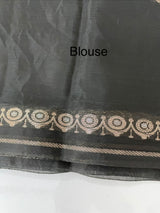 Blended Banarasi silk organza saree with zari weaving MSSA499 Black