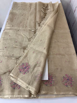 Copper Tissue silk saree with embroidery MSH252