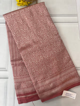 Banarasi semi katan saree in silver zari SHSNRIC
