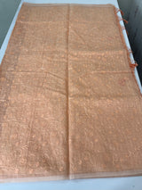 Moonga checks saree with embroidery MSH219 - Peach