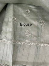 Cutwork Semi tussar saree MTSS657 DustyGreen