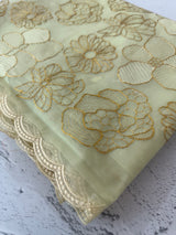 Semi organza saree with thread work - MSH910 Pastel Green