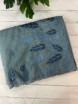 Viscose Organza saree with applique work-MSH103 MidnightBlue