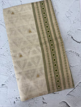 Semi chanderi tussar saree with brocade pallu and blouse MKT891 - Green