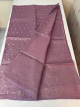 Crush Organza Applique work saree MS14997- DuskyWine