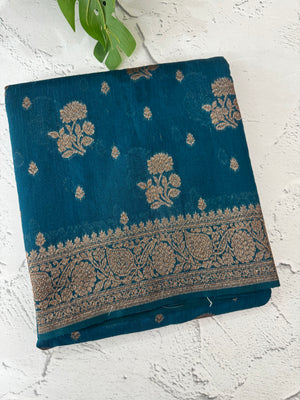 Semi banarasi saree with zari buttas - MBS6754