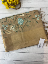 Tissue Silk Saree with Cross Stitch Embroidery MS8933