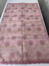 Premium Crush Organza saree with thread work- MCW863 PastelPink