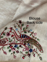 Blended tussar silk saree with hand kanta work - MS14855