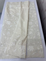 Mul chanderi applique work saree  MSH146 Ivory