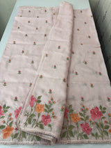 Silky kota saree with embriodery MS16263 PastelPink