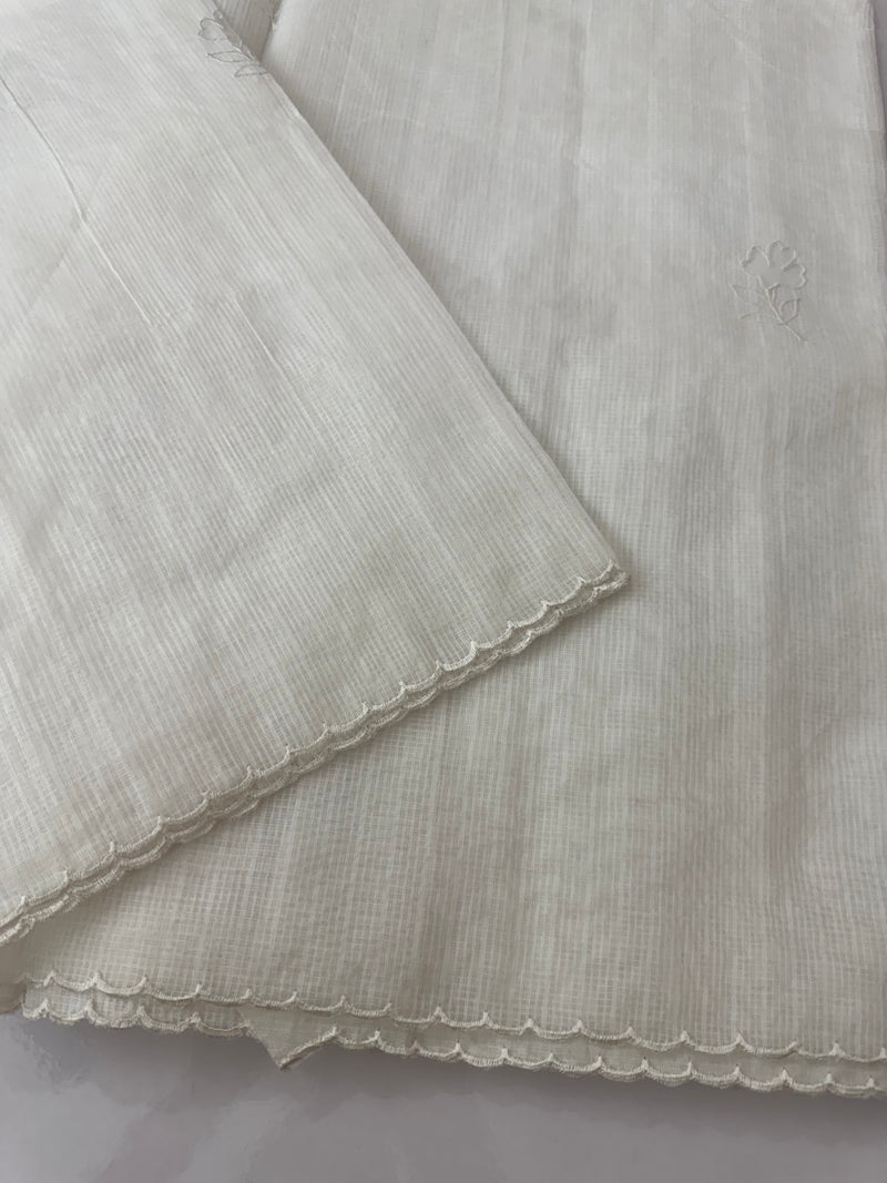 NetKota Applique work saree   -MSH998 White