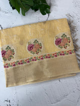 Tissue silk saree MS8190 - DuskyYellow