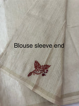 Blended tussar silk saree with hand kanta work - MS14855