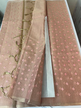 Tissue Silk embriodery saree MS49888 - PeachPink