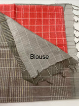 Semi Organza saree with checks - MSD634 (2)
