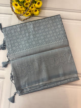 Brocade Banarasi silver weaving soft silk saree MS126771 - Grey