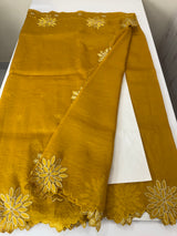 Crush Organza saree MSK5463- DeepMustard