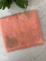 Viscose organza saree with thread work - MSH925 PeachPink