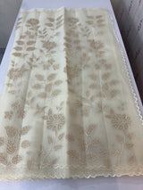 Viscose Organza saree with applique work -MSH230 Offwhite