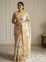 Jamdani silk Cotton Saree MS12567 (4) Blue birds