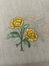 Tissue linen saree with embroidery MSL4900 - Yellow