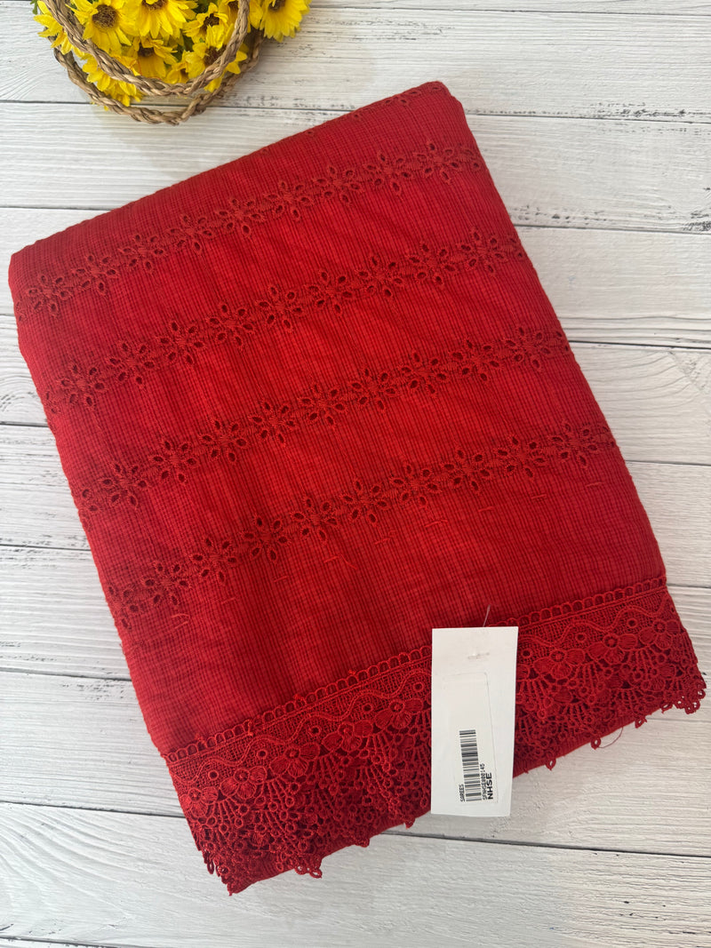 NetKota Hakoba saree with lace border MS6713 RED