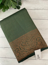 Semi silk saree with checks zari weaving MS81543- Green