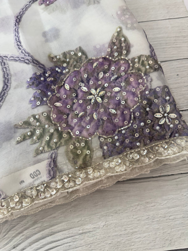 Handworked chiffon Organza saree MCS4534