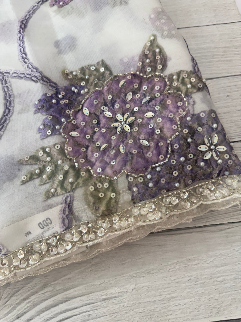 Handworked chiffon Organza saree MCS4534