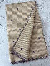 Chanderi Tissue silk saree with scalloped borders - MNM222 Purple
