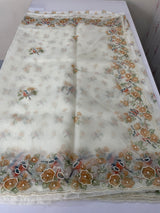 Handworked glass organza saree with floral digital prints- MS15737