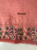Crush Organza cutwork & embroidery saree MS7544- Peach
