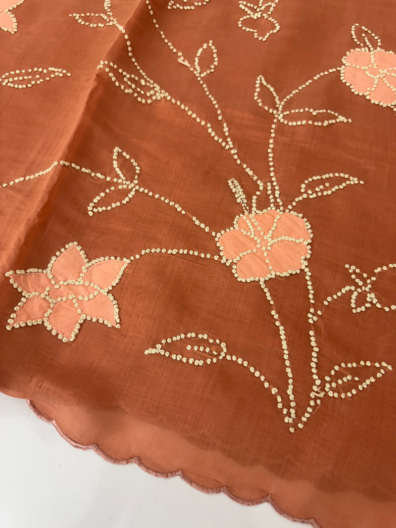 Malai chanderi knot and kanta embriodery saree  MS5556