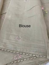 Blended Malai chanderi saree with embroidery MS5568 CloudGrey