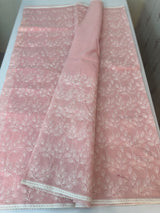 Kota cotton silk embriodery saree MS1455- Pastel PeachPink
