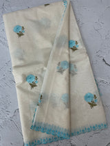 Mul chanderi embriodery saree with scalloped borders MSH290