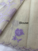 Tissue cotton applique work saree MS6743(1) - Lavender