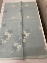 Kota checks saree with embroidery MS7699 - Grey