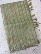 Fancy Chanderi silk saree with blouse MFC217