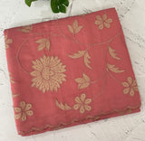 Malai chanderi saree with applique work MSM6201 Peach