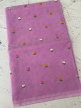 Kota checks saree with embroidery MS7680 Lavender