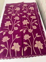 Malai chanderi saree with applique work MSM6201