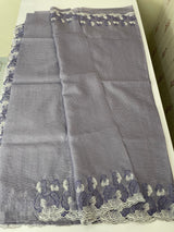 Silky kota saree with embriodery borders MS16372 DustyLavender